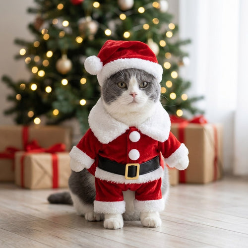 Disfraz de Papá Noel para perro y gato