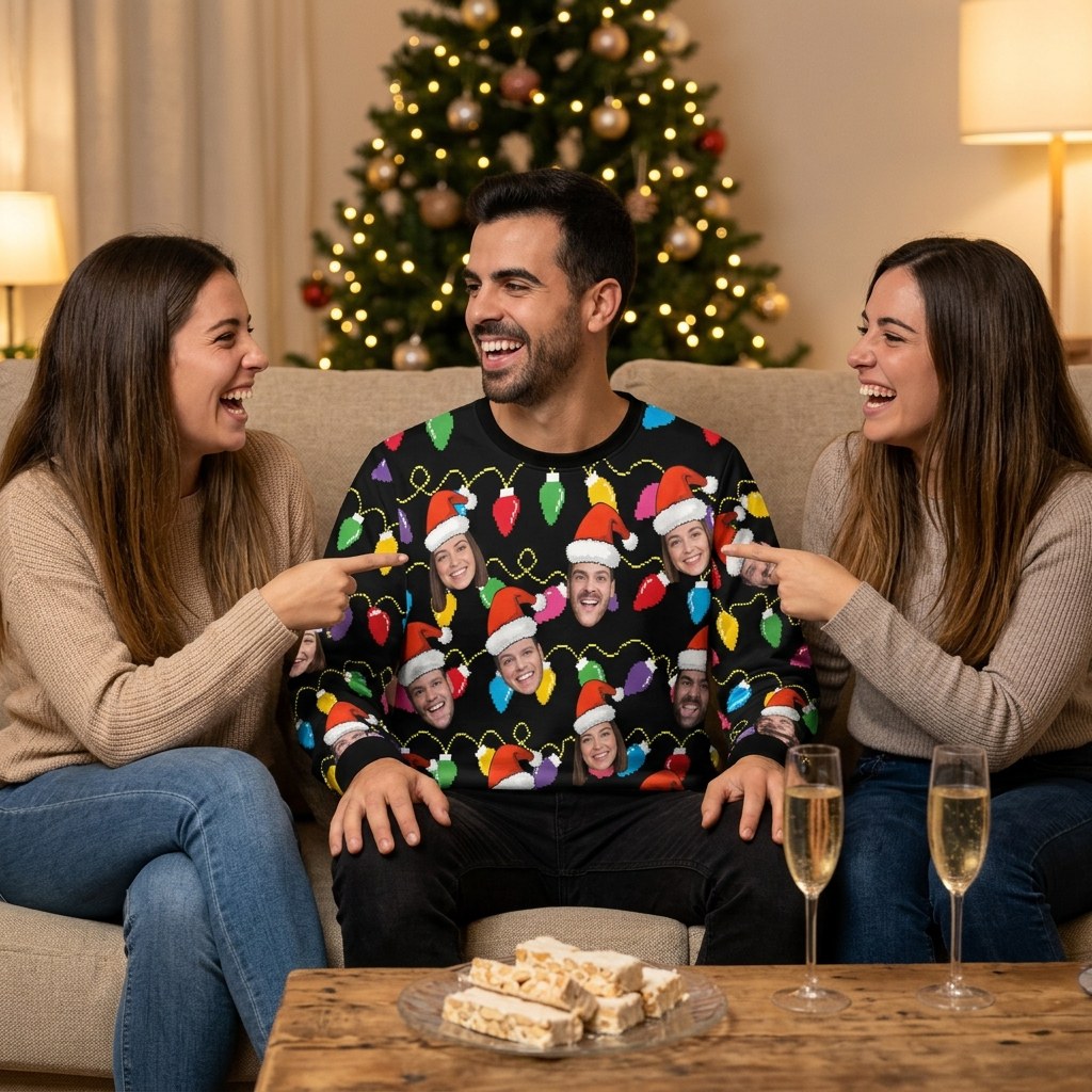 El jersey de Navidad con la cara que tú quieras